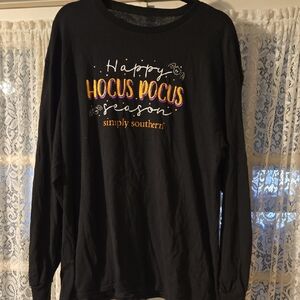 Simply Southern Black Hocus Pocus Long Sleeve Tee Shirt Size XL